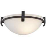 Mallot 8 1/2&quot; High Bronze Frosted Glass Wall Sconce