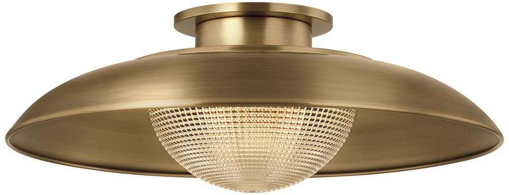 Troy Lighting Braxton Semi Flush Aged Brass/soft Arctic Blue In Brown