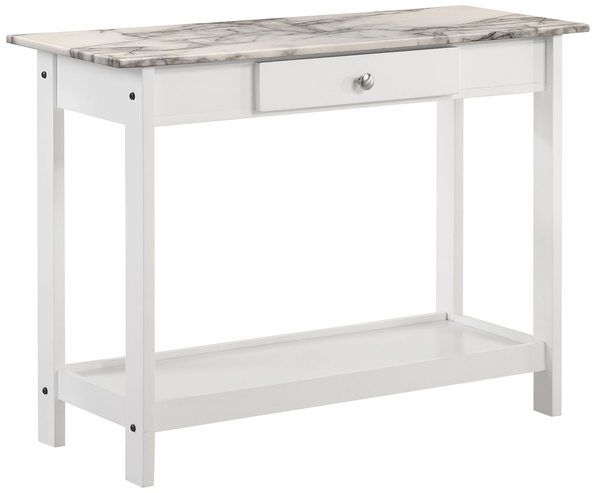 Dingo 41 3/4" Wide White 1-Drawer Console Table with Shelf