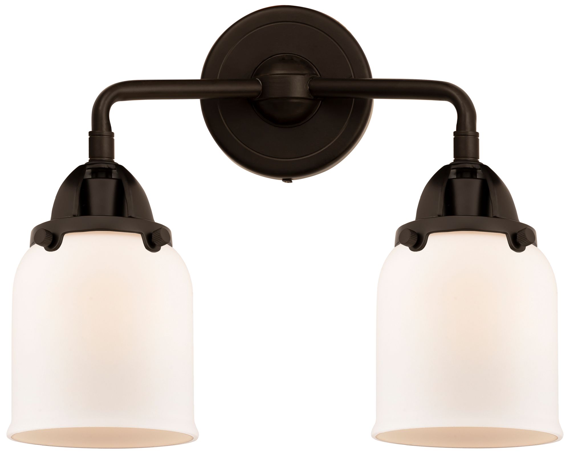 Innovations Lighting Nouveau 2 Bell 5" 2 Light 13" Bath Light - Oil Rubbed Bronze - Wh