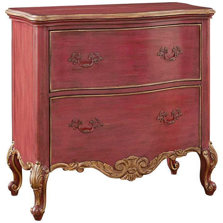 Pulaski 38 Wide Sharone Red 2 Drawer, Red Accent Cabinet With Drawers