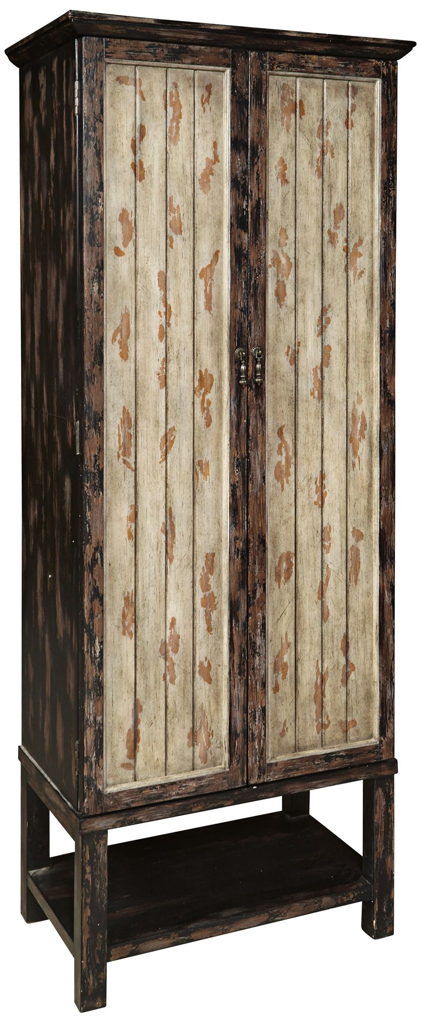 Gulfport 79" High 2-Door Distressed Wood Accent Cabinet