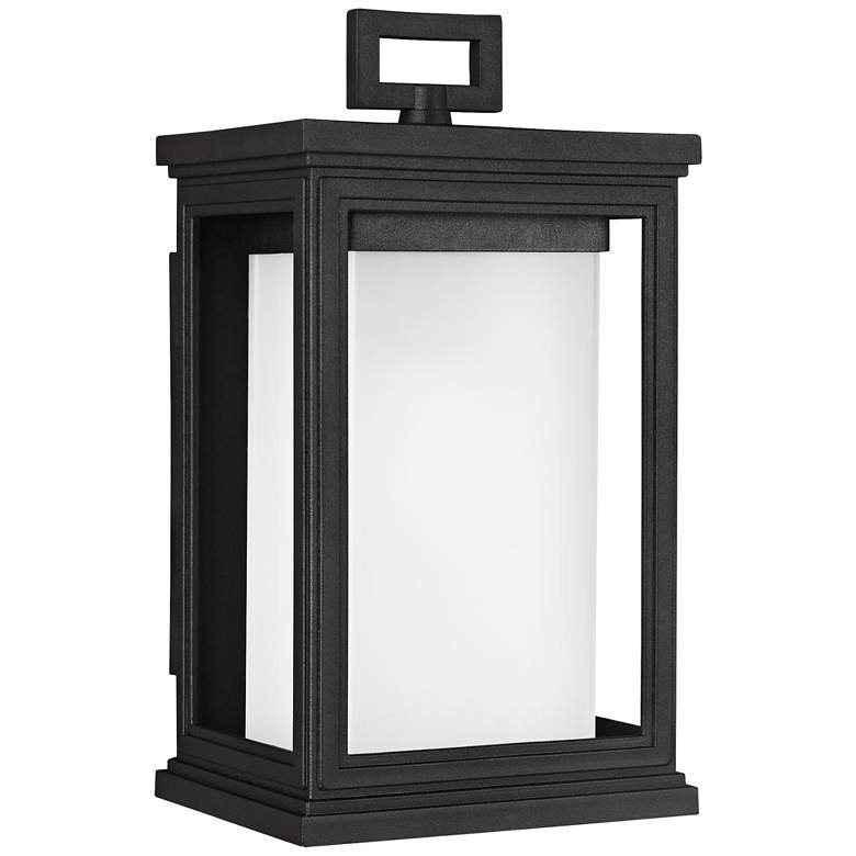 Image 1 Feiss Roscoe 11 1/2" High Textured Black Outdoor Wall Light