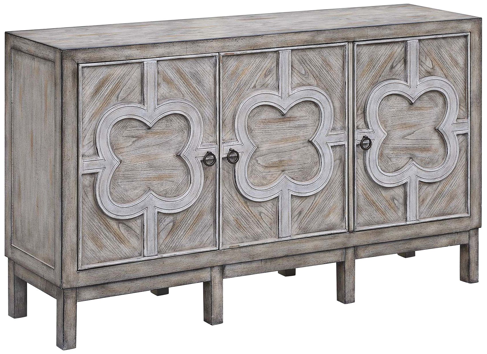 Buckingham 60" Wide Gray Wash Veneer 3-Door Sideboard
