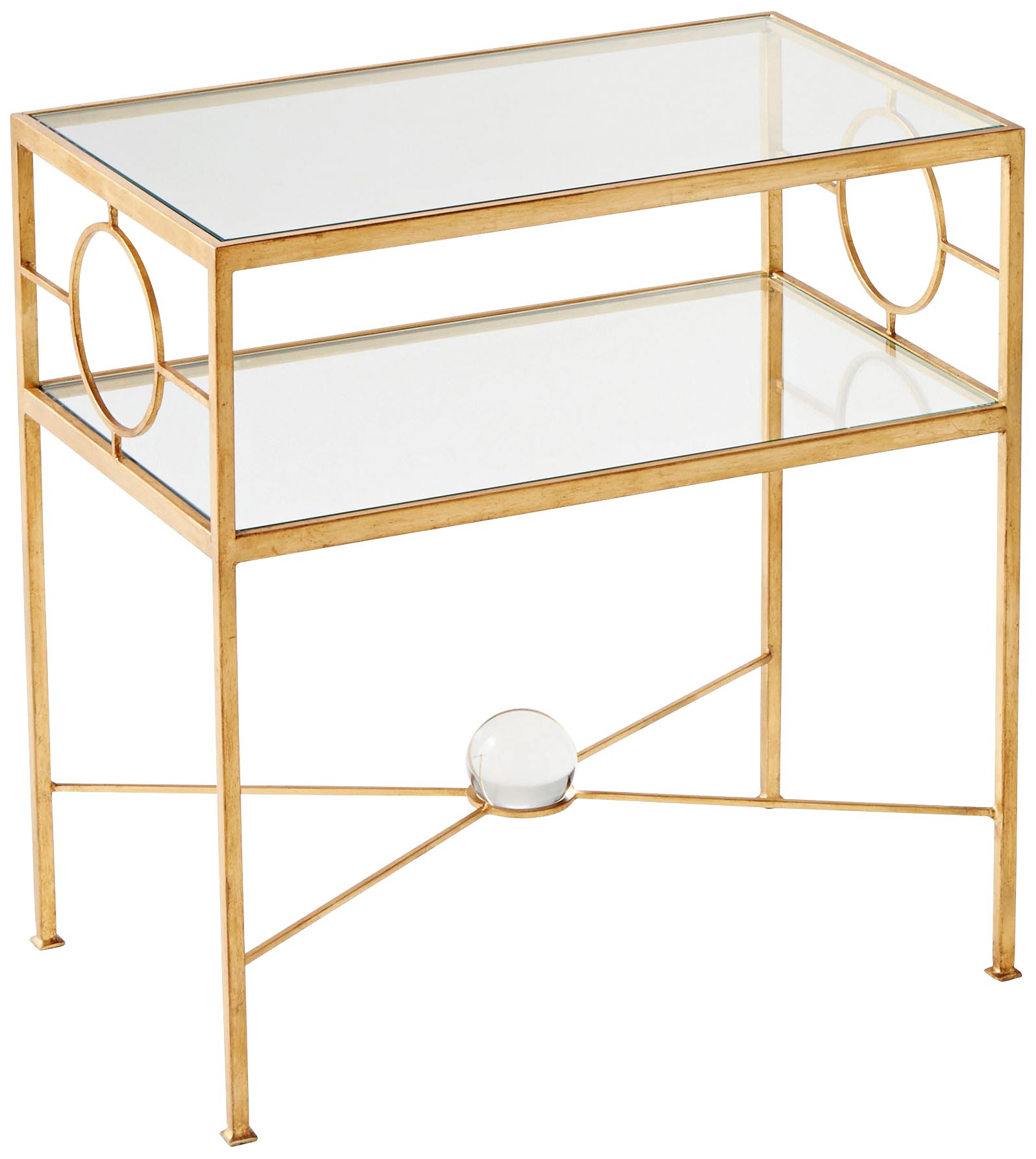 Auric Orbit 23 34" Wide Gold Leaf Accent Table