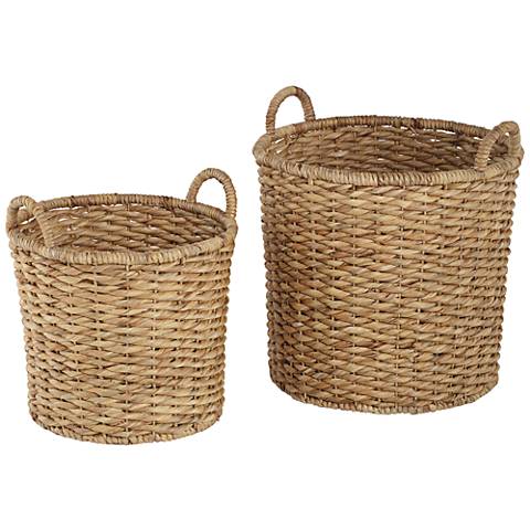 Hyacinth Open-Top 2-Piece Round Basket Set