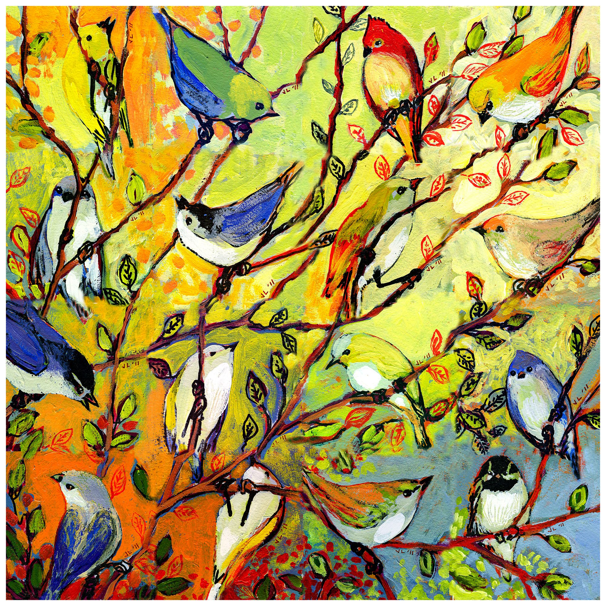 Birds Of A Feather 24" Square Indoor-Outdoor Wall Art