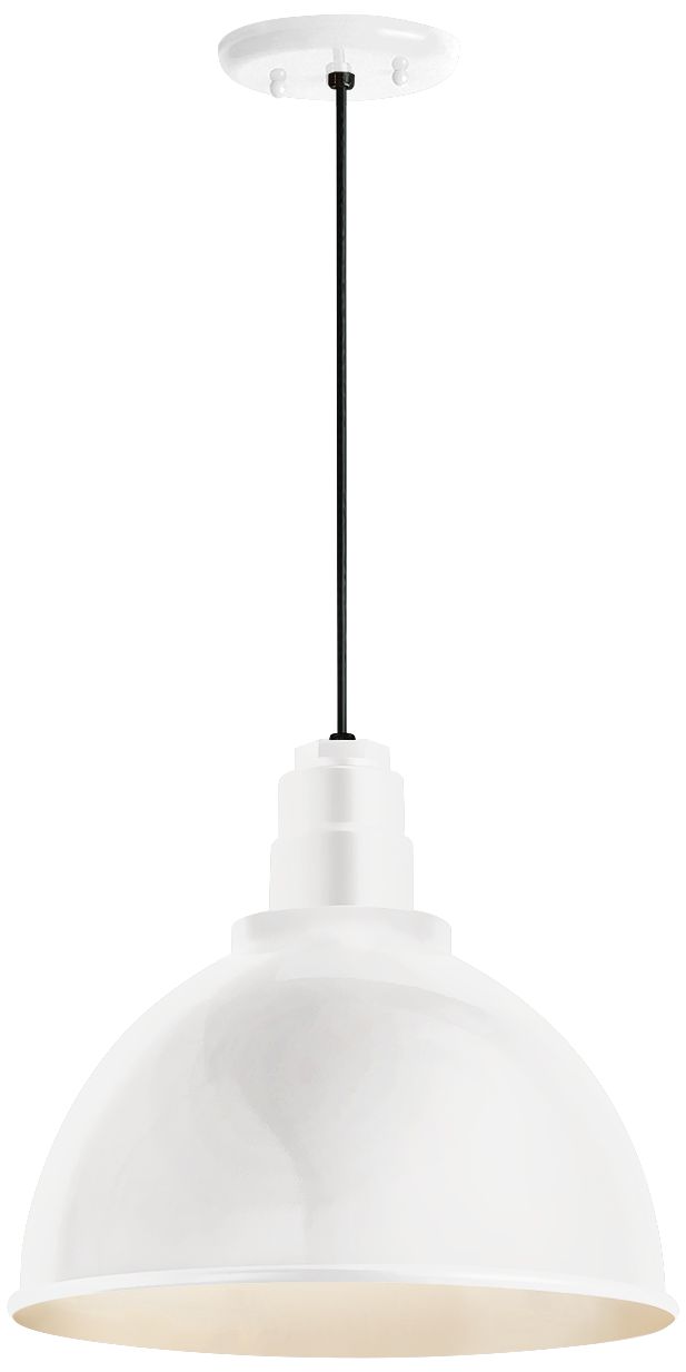 Deep Reflector 12"W Gloss White Outdoor Hanging Light 10N84 Lamps Plus