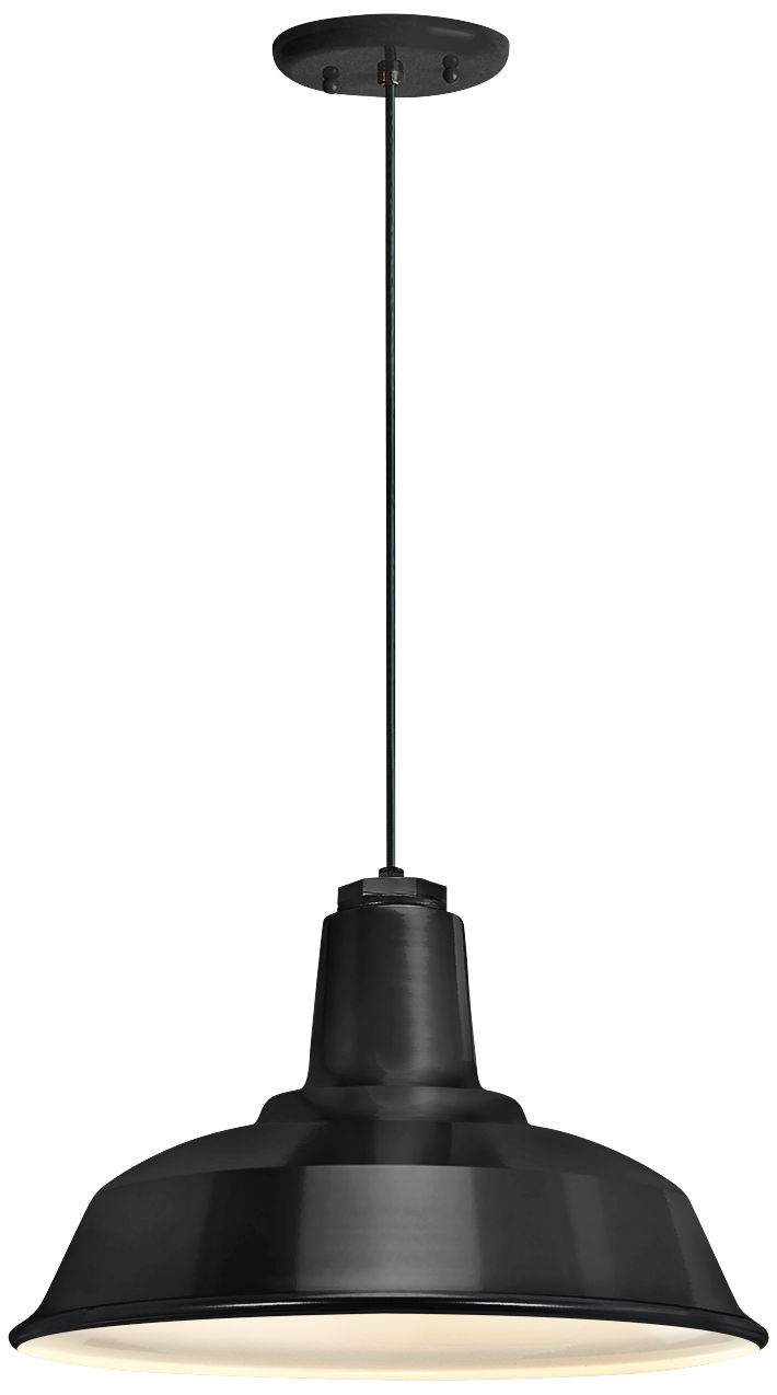 RLM Heavy Duty 14" Wide Black Outdoor Hanging Light