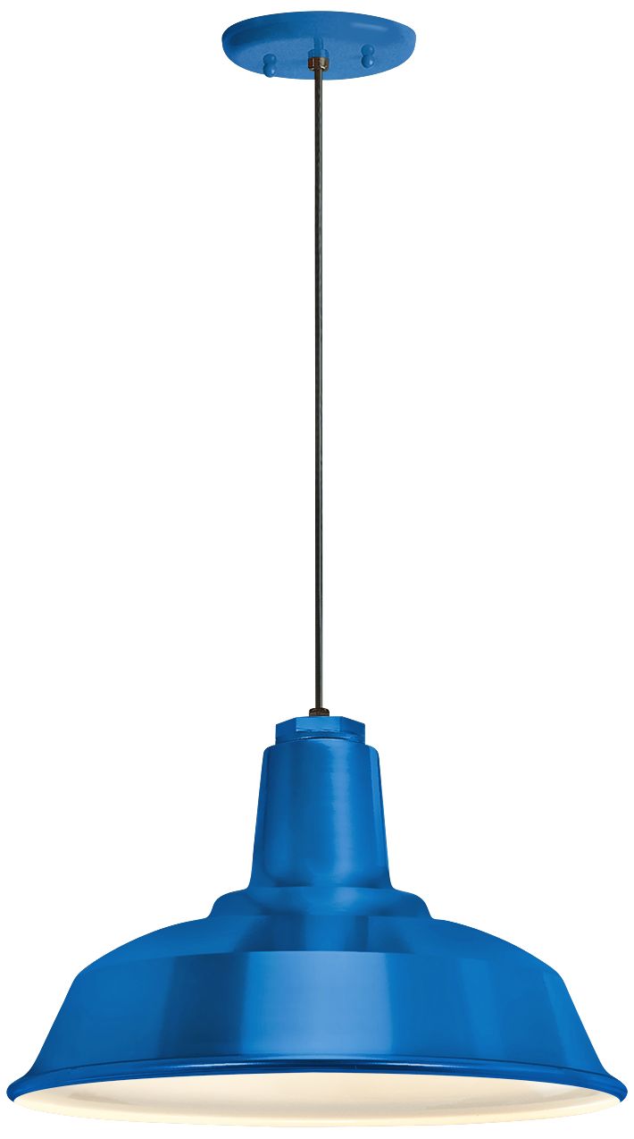 RLM Heavy Duty 14" Wide Blue Outdoor Hanging Light