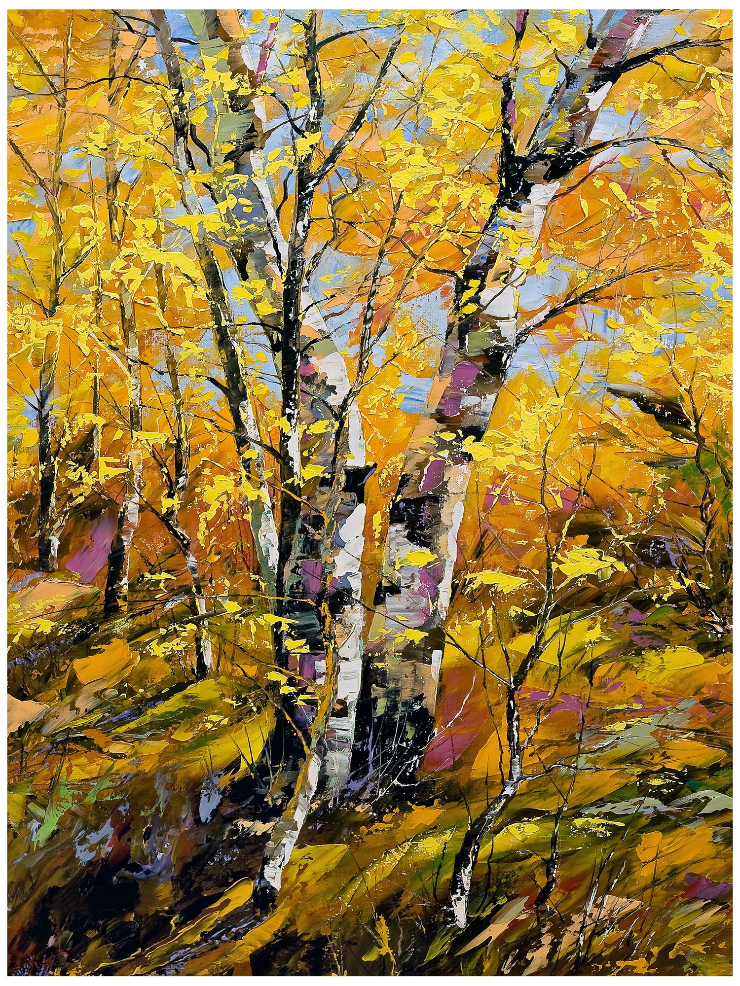 Golden Birch 40" High All-Weather Indoor-Outdoor Wall Art