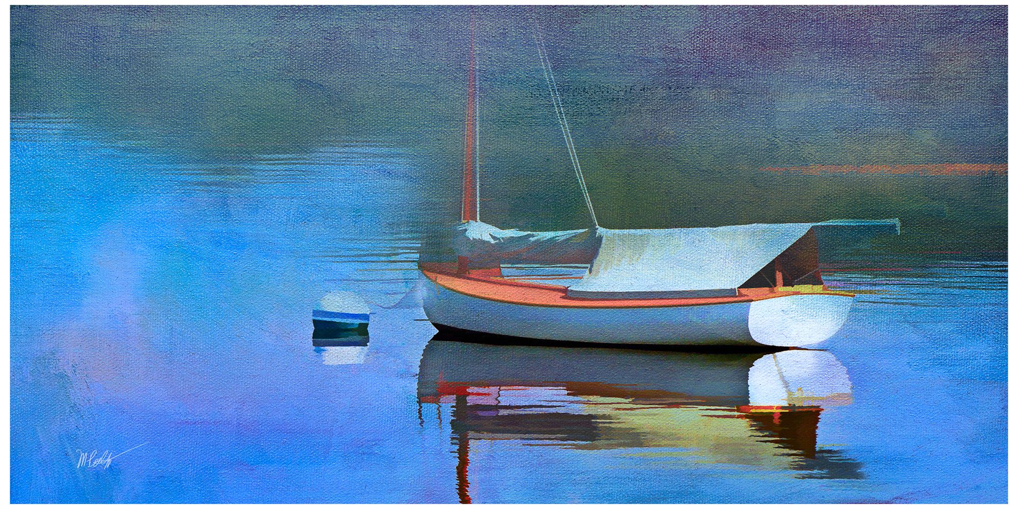 Blue Reflections 48" Wide All-Weather Indoor-Outdoor Wall Art