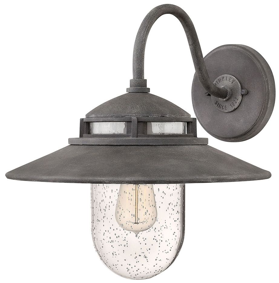 Hinkley Atwell 15 1/4" High Aged Zinc Outdoor Wall Light