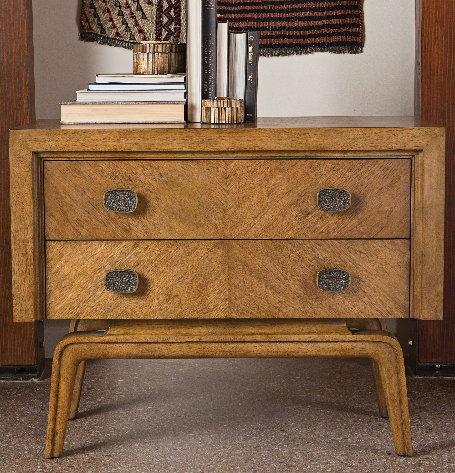 Vienna 38" Wide Walnut Wood 2-Drawer Modern Chest