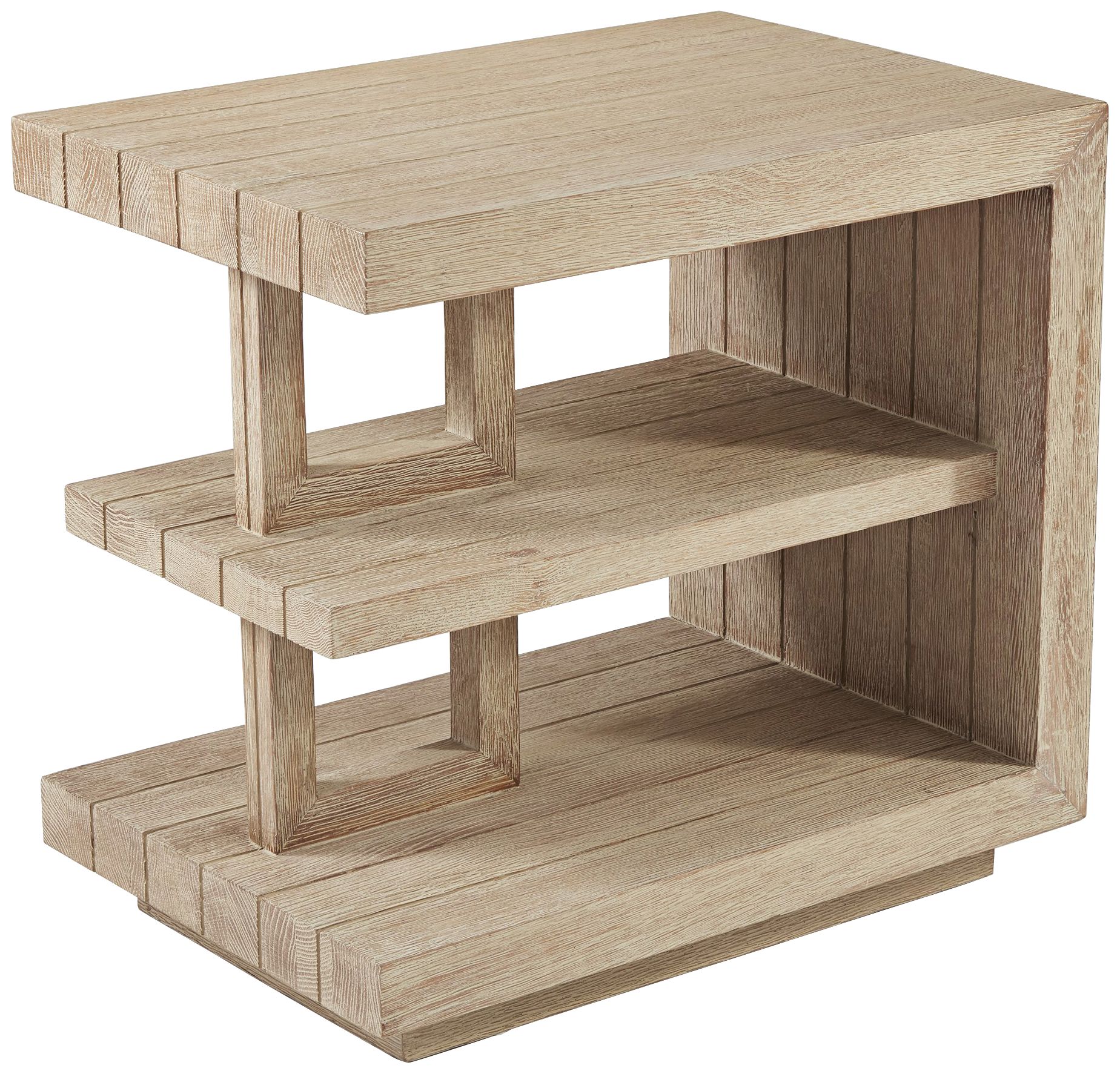 Plains 26 1/4" Wide Putty Wash Wood Shelf End Table