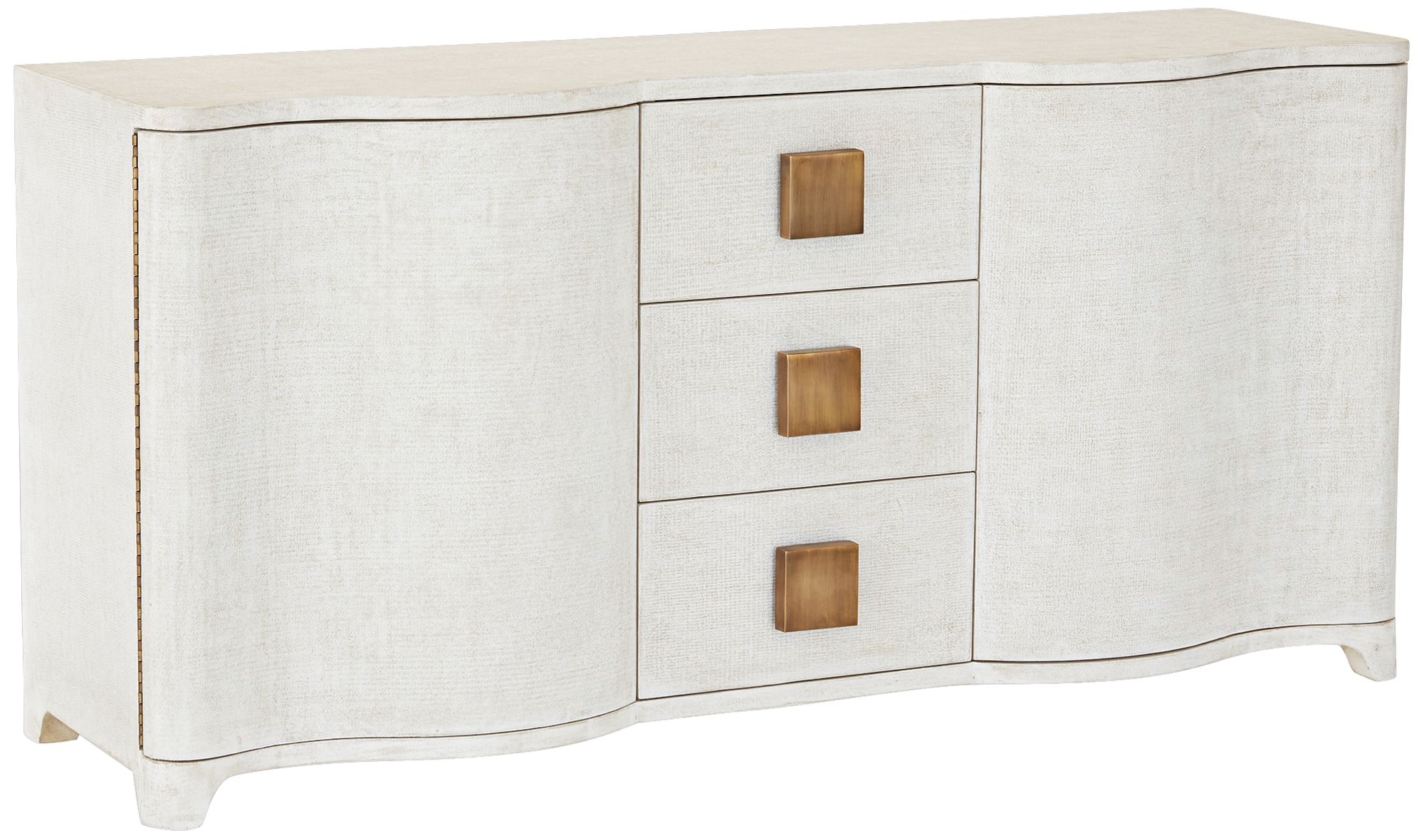 Global Views Toile 66" Wide Belgian Linen 3-Drawer Credenza
