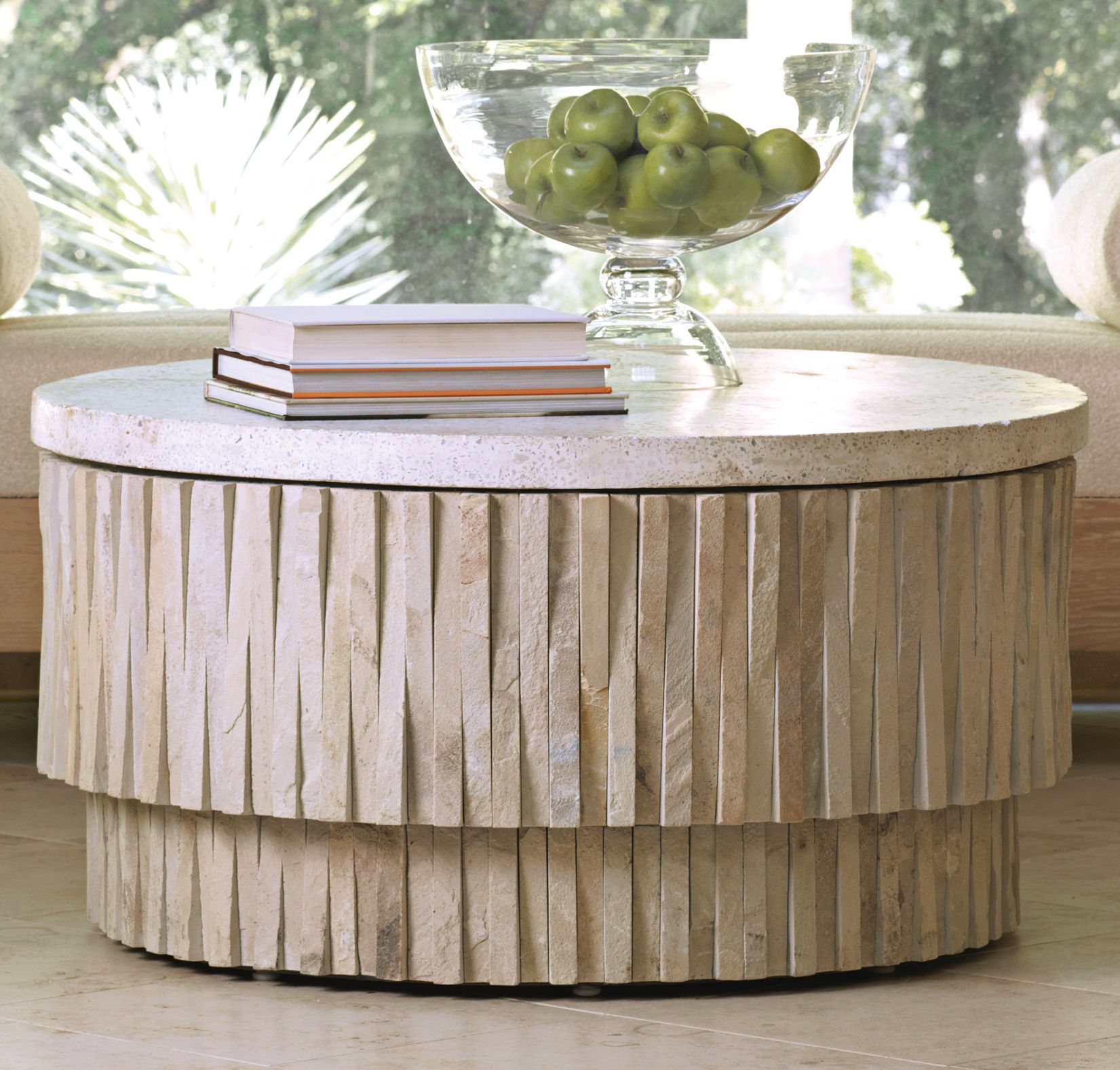 Teeter Totter 40 1/2" Wide Terrazzo Stone Cocktail Table