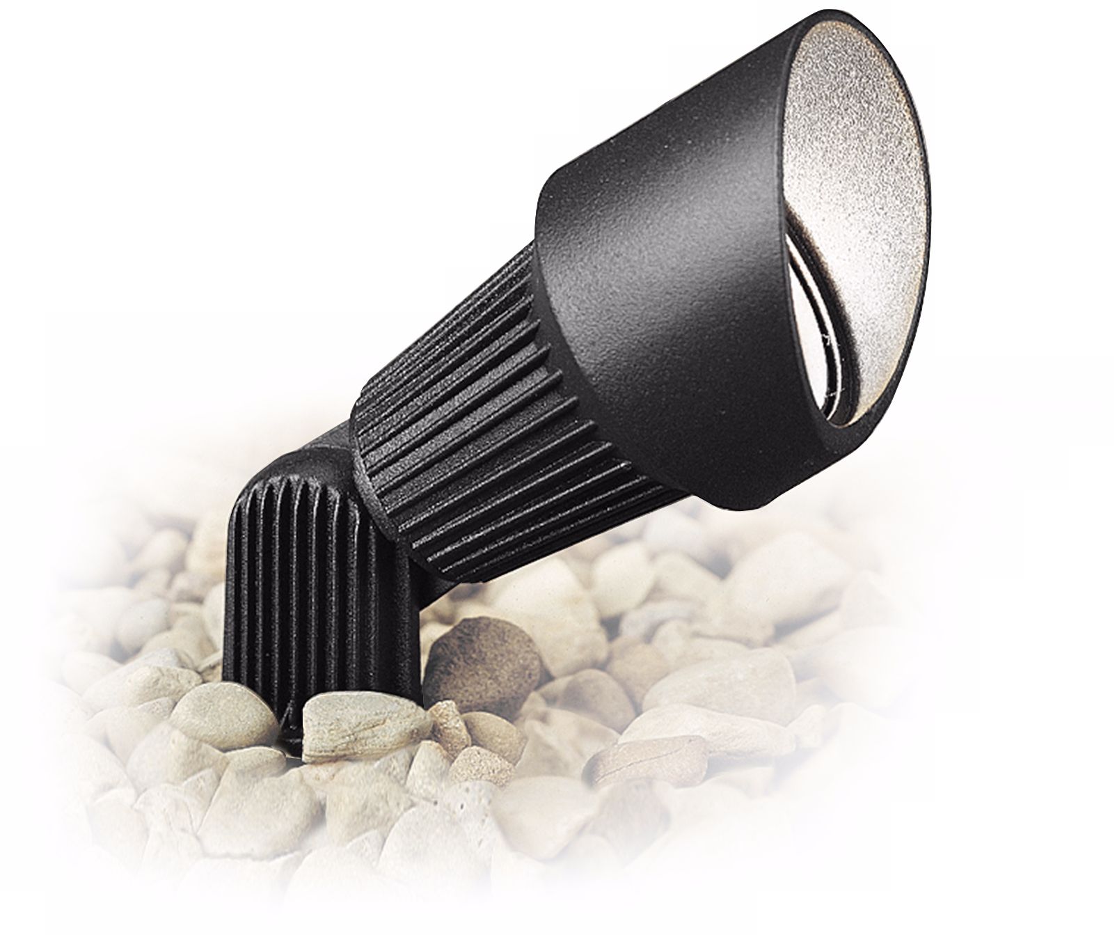 Kichler Textured Black 3" Wide Ribbed Landscape Accent Light