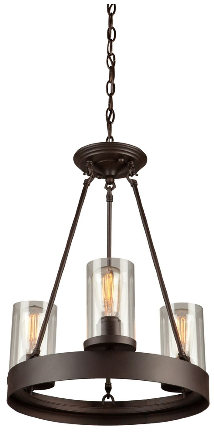 Artcraft Menlo Park 12" Wide 3.light Oil Rubbed Bronze Round Chandelier