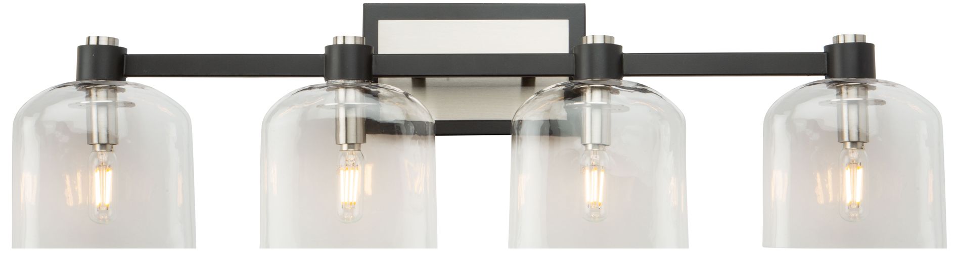 Artcraft Lyndon 12" Wide 4.light Black And Brushed Nickel Round Bathroom Vanity