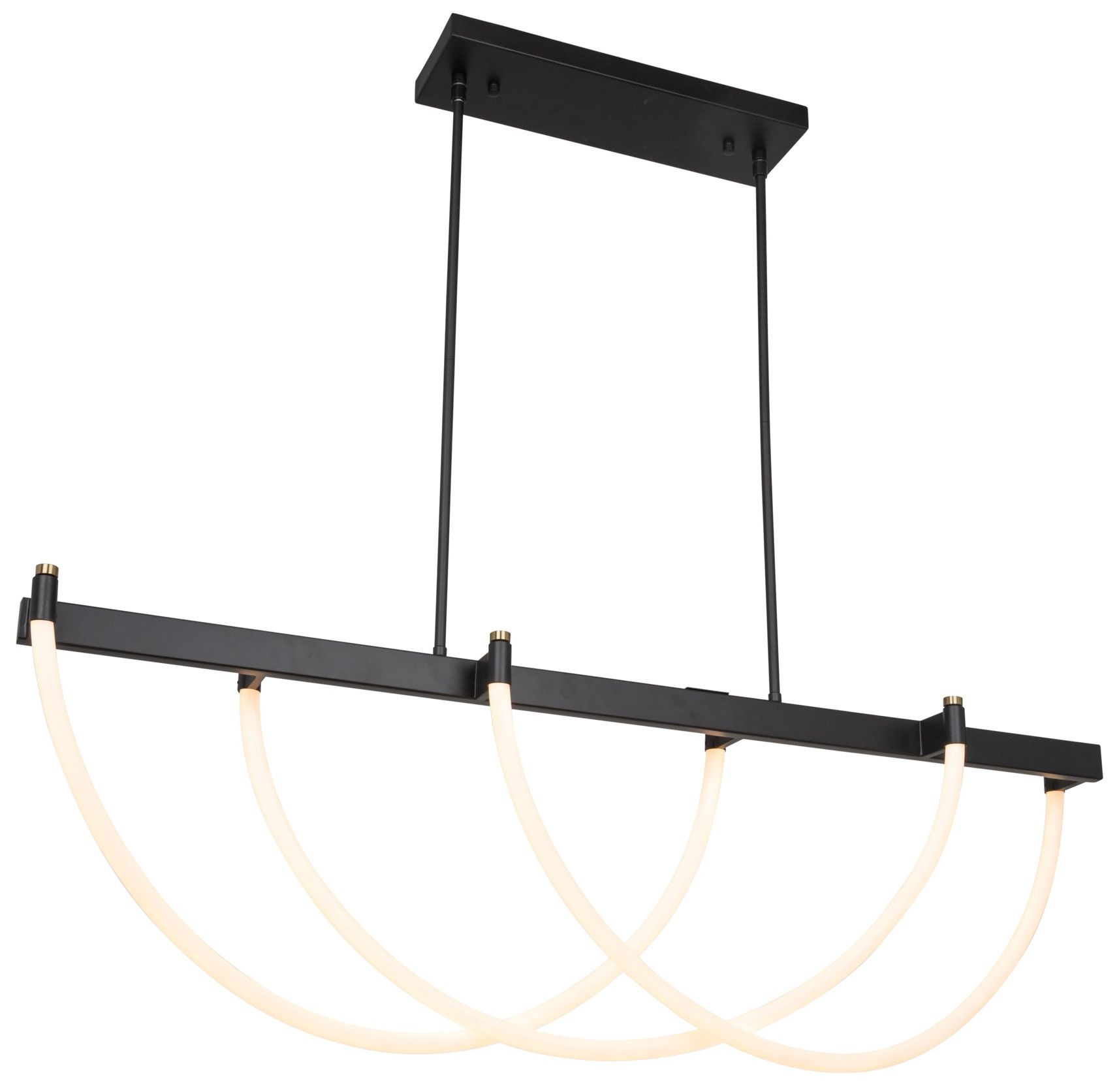 Artcraft Cascata 26" Wide 3.light Black And Brushed Brass Island Light