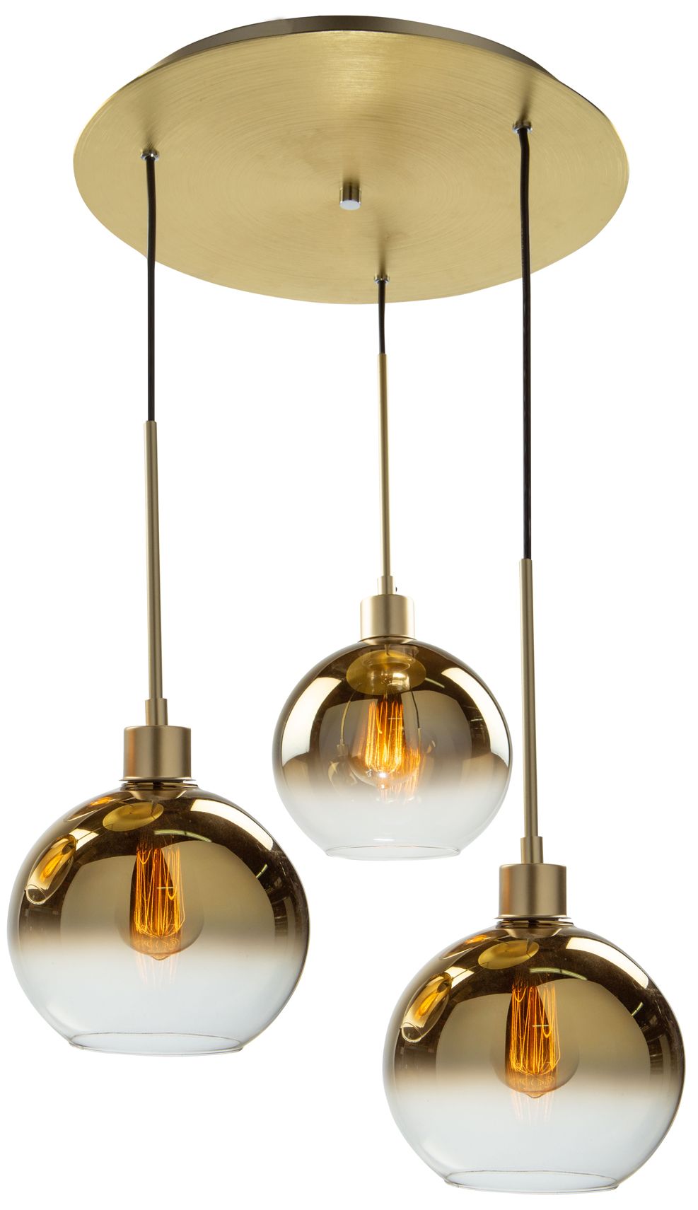 Artcraft Morning Mist 12" Wide 3.light Gold Pendant