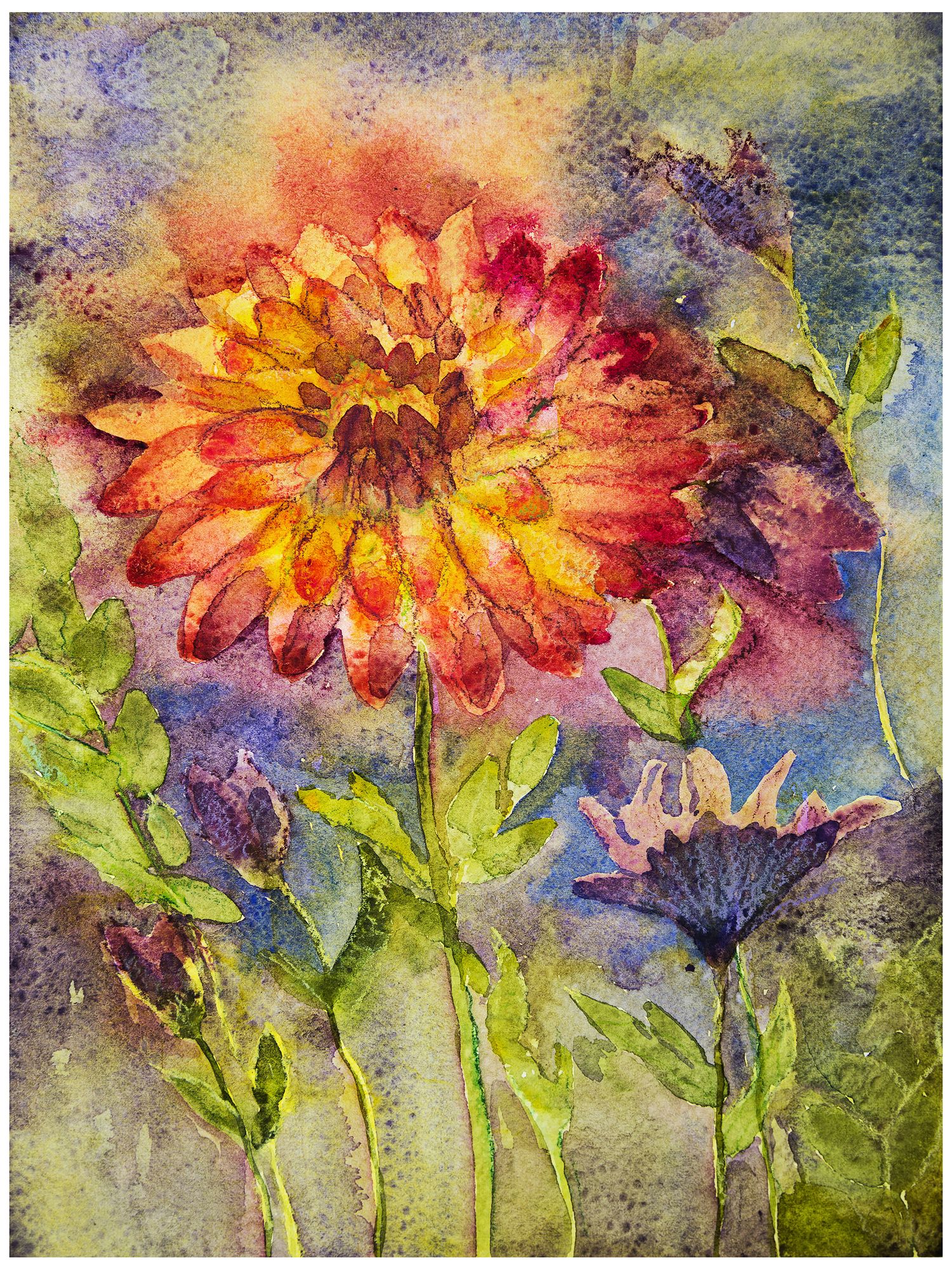 Zinnia 40" High All-Season Indoor-Outdoor Canvas Wall Art