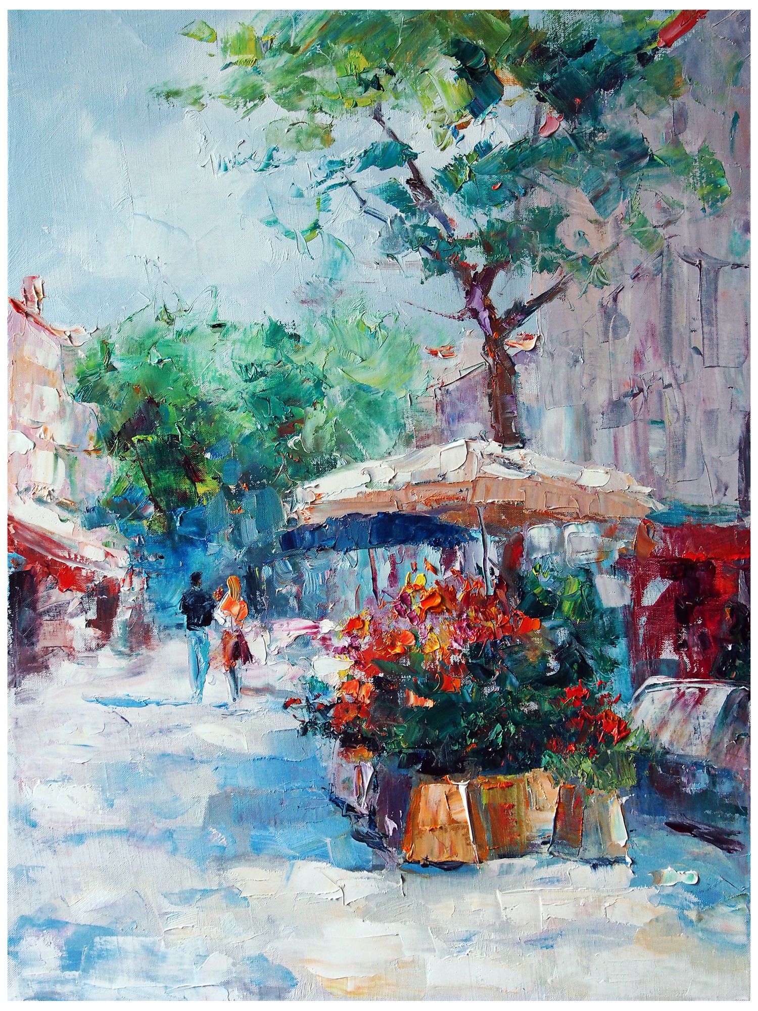 Parisian Stroll 40"H All-Season Outdoor Canvas Wall Art