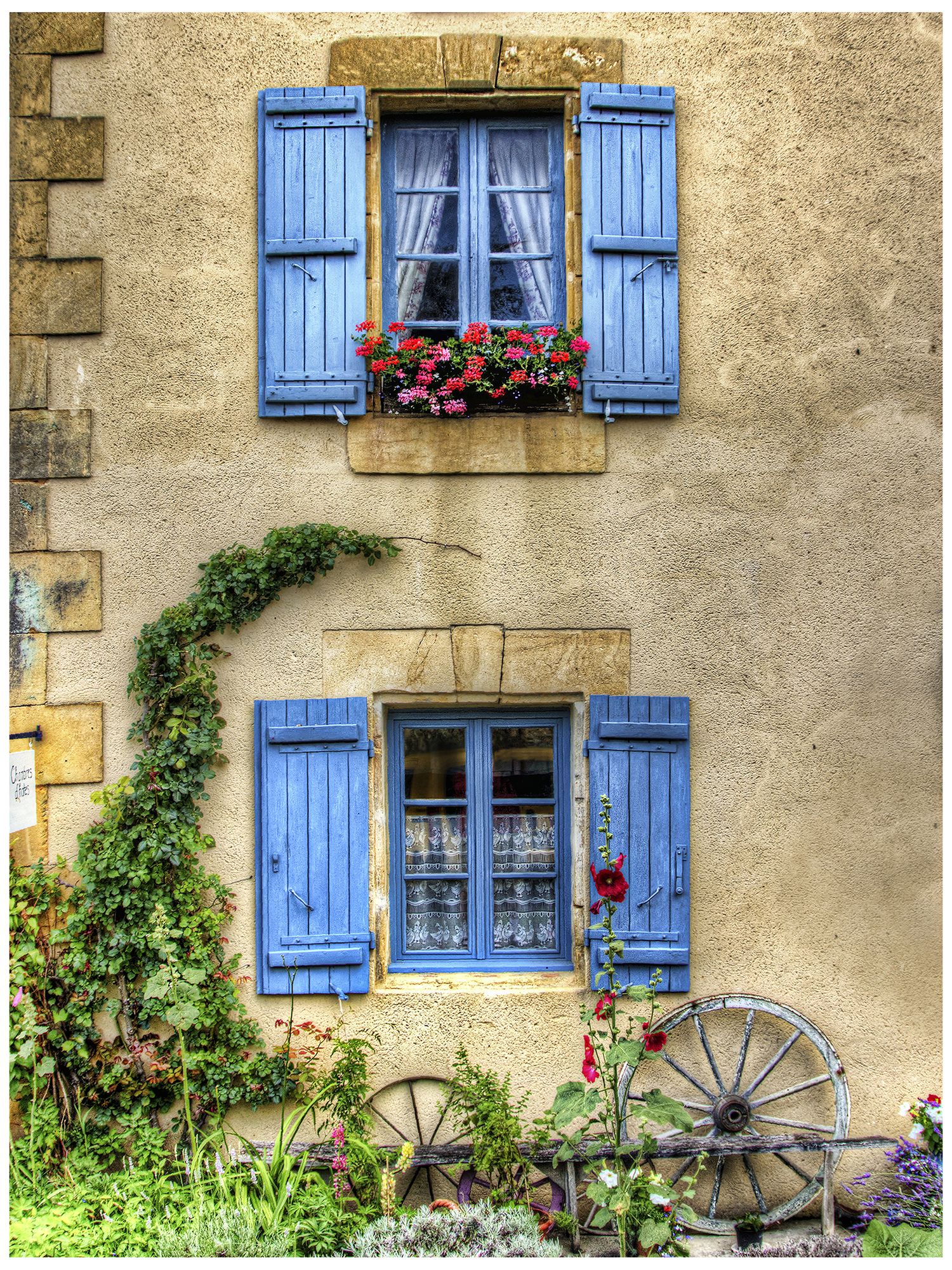 Blue Shutters 40" High All-Season Outdoor Canvas Wall Art