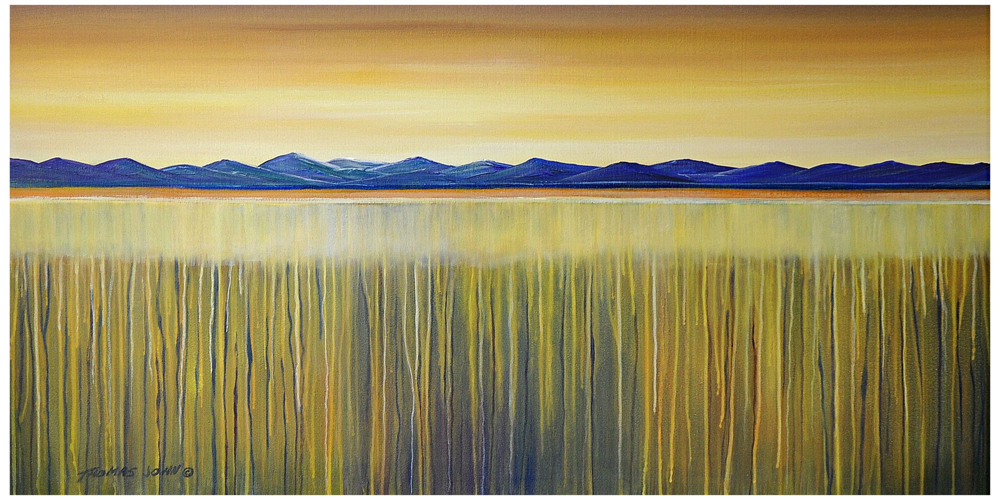 Golden Reeds 48" Wide All-Season Outdoor Canvas Wall Art