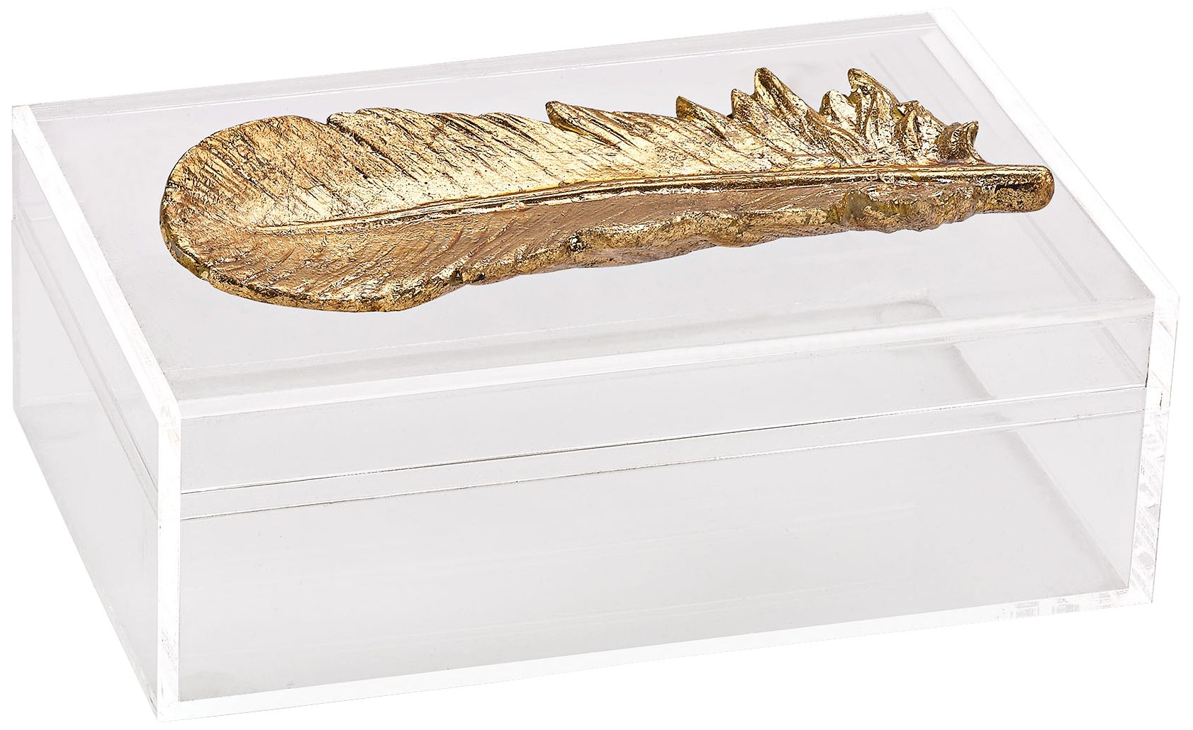 Carta Clear Acrylic with Gold Feather Decorative Box