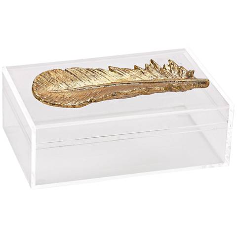 Carta Clear Acrylic with Gold Feather Decorative Box
