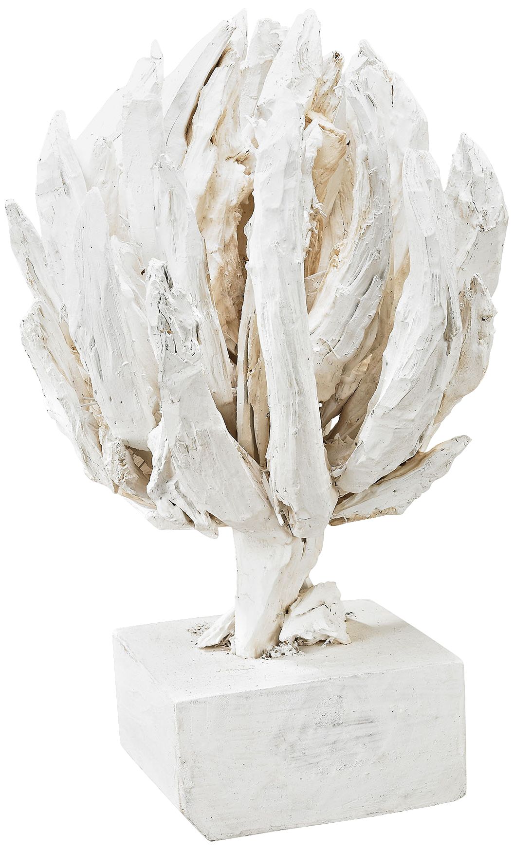 Chinook 21" High White Wooden Corolla Sculpture