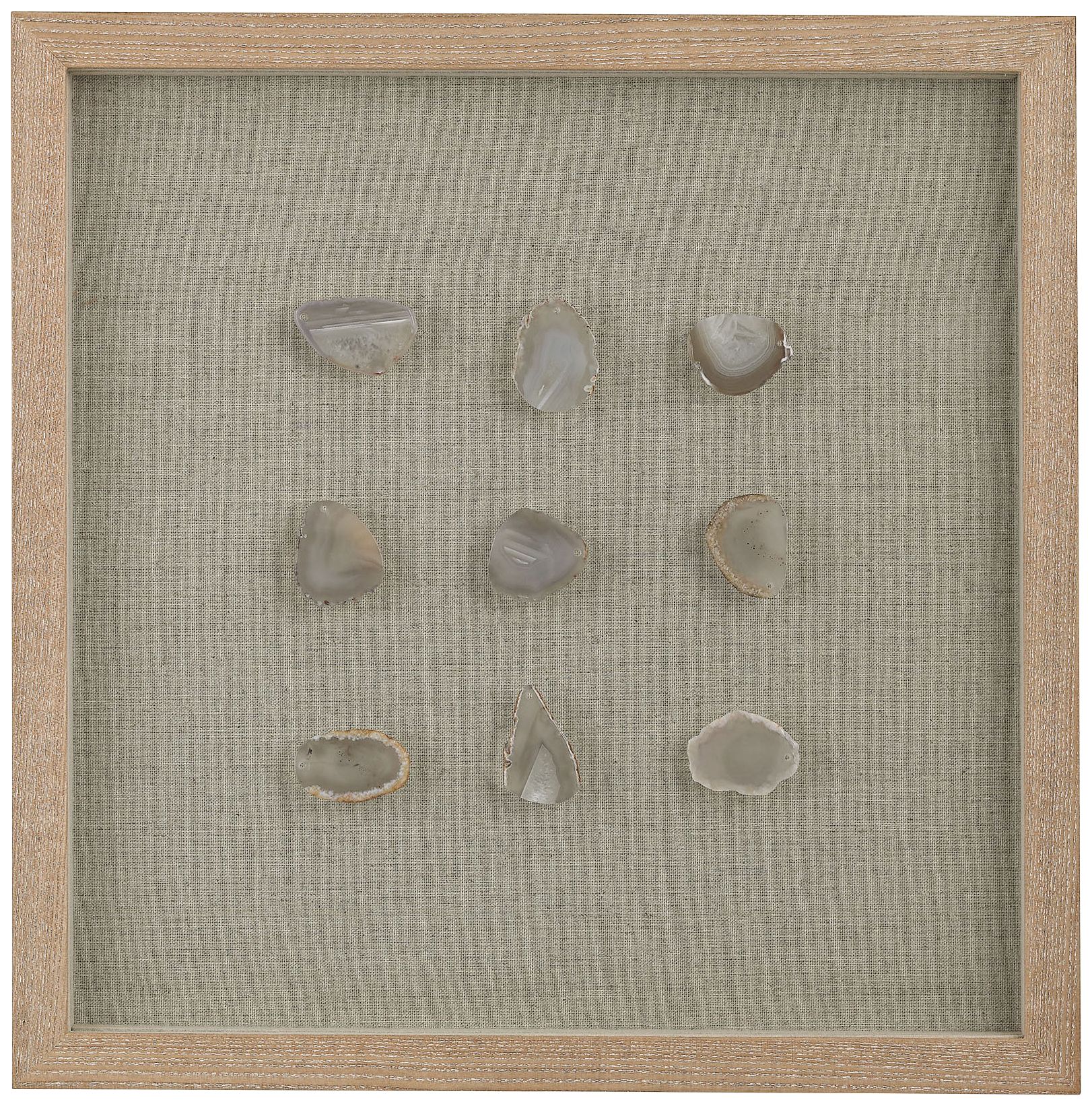 Paraiba Natural Agate 17" Square Shadow Box Wall Art