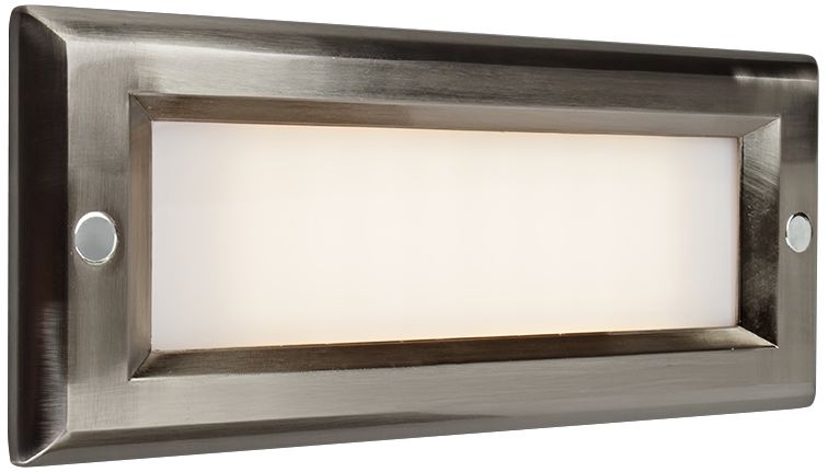 Step 8 3/4" Wide Brushed Nickel Opal Lens Outdoor LED Light