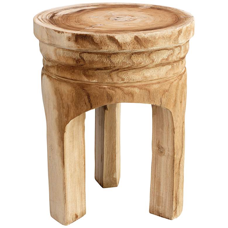 Image 1 Jamie Young Mesa 17" Natural Round Wooden Accent Stool