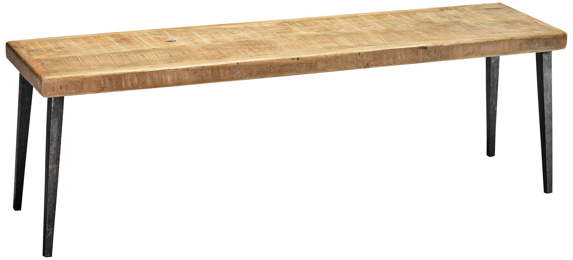 Modern Farmhouse 57" Wide Natural Mango Wood Bench