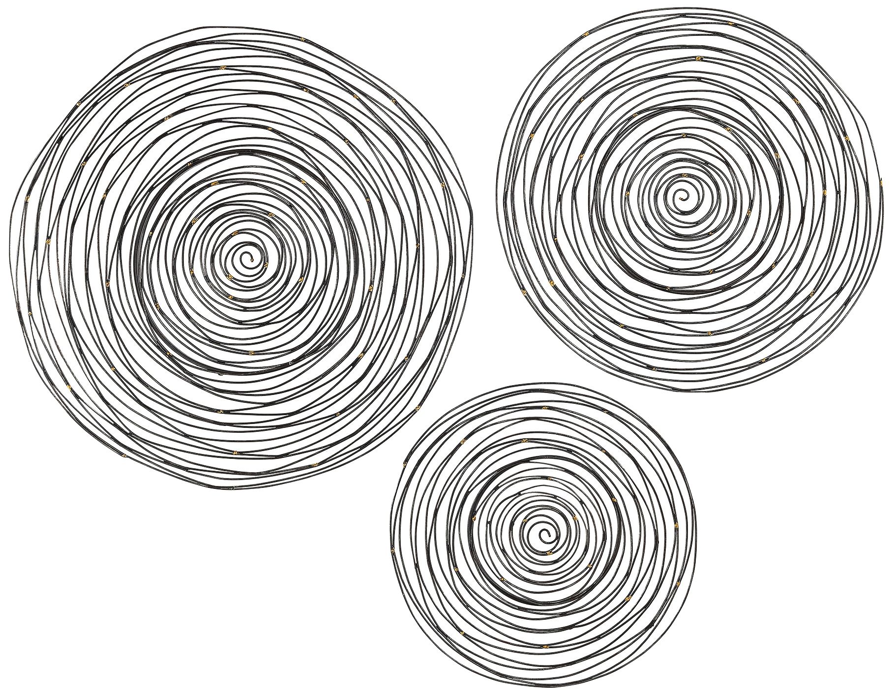 Limerick Triskele 3-Piece Raw Iron Spiral Wall Art Set