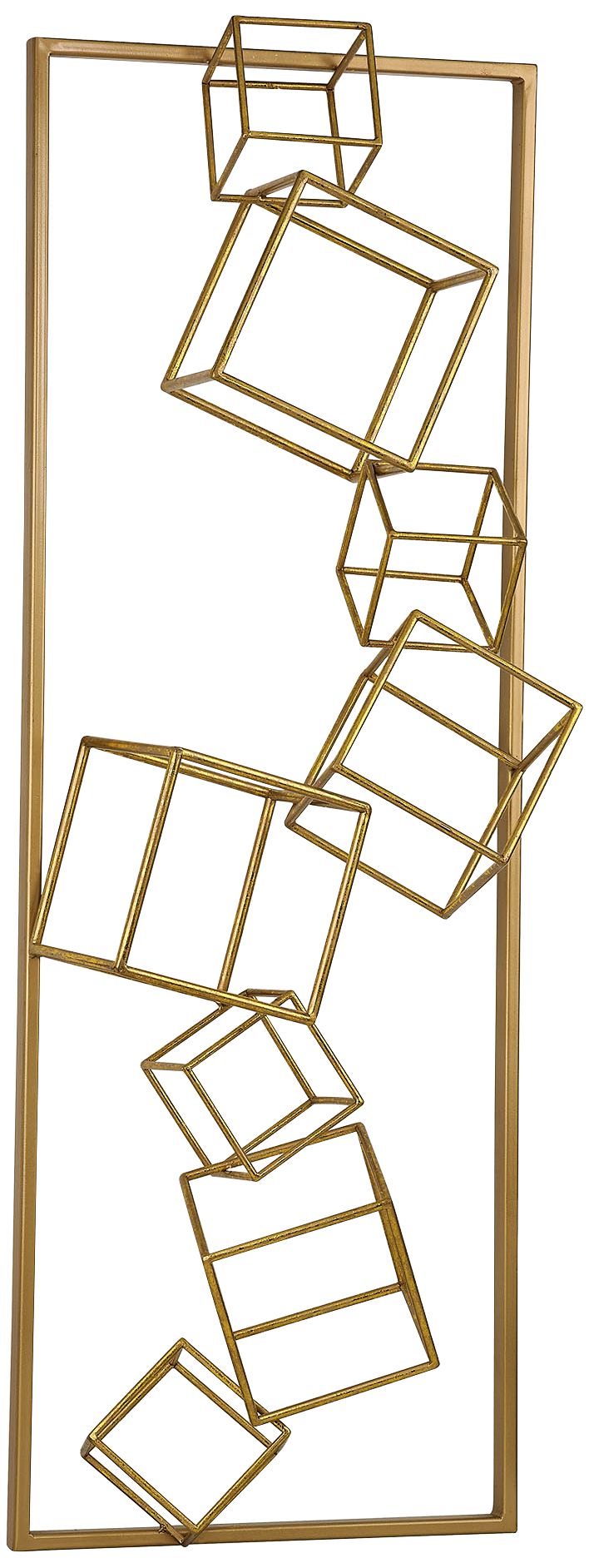 Pax Angular Gold Study 43" High Metal Wall Art