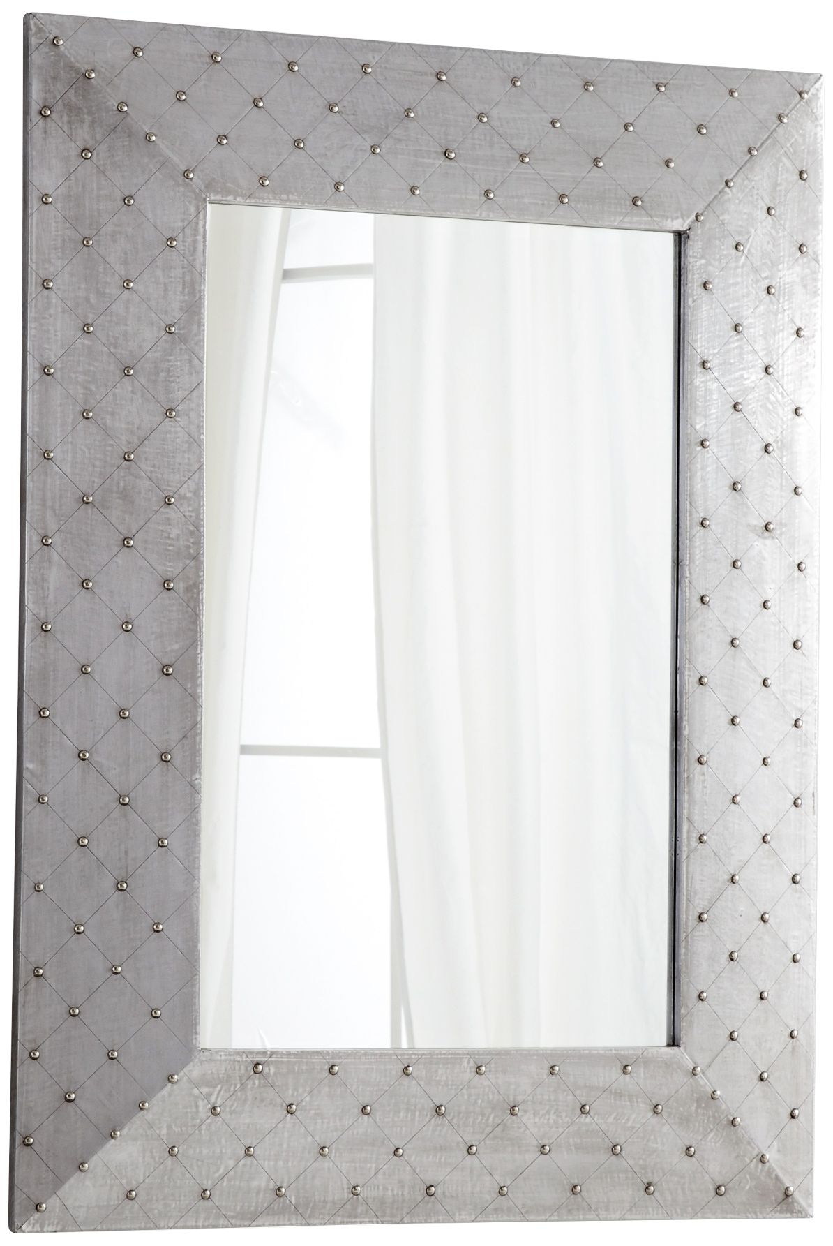 Industrial Image Satin Nickel 35 1/4" x 47 1/4" Wall Mirror 11T11 Lamps Plus