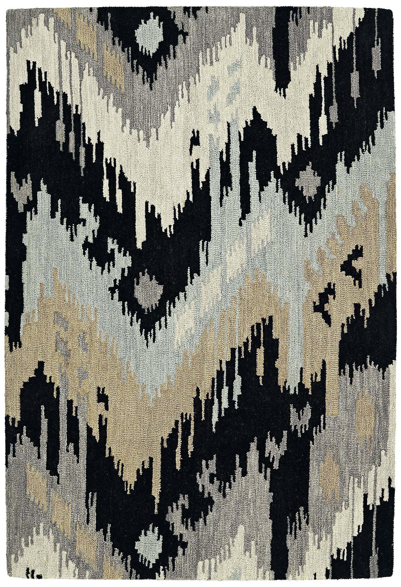Kaleen Casual 5054-02 Black Wool Area Rug 