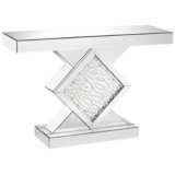 Fostoria 46 1/2&quot; Wide Silver-Mirror Crystal Console Table