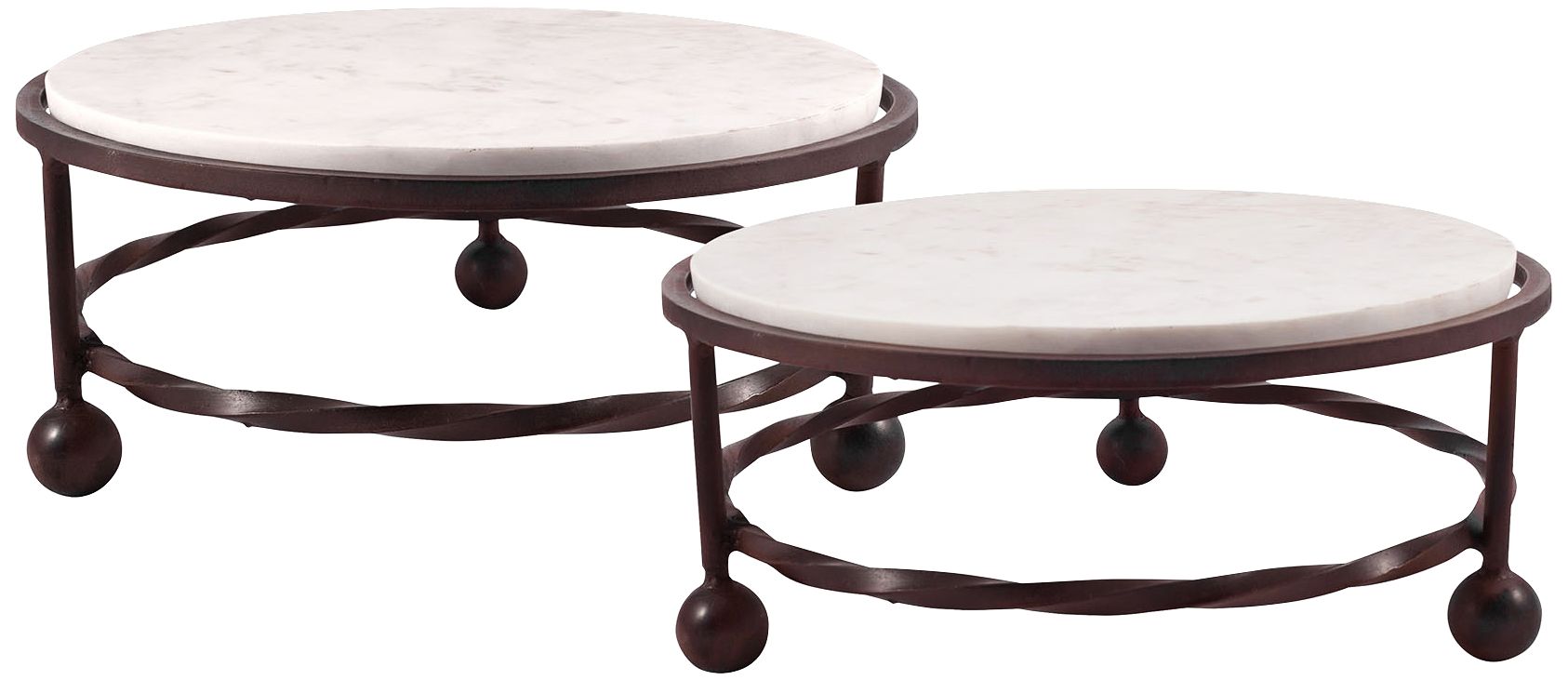 Park Montana White Stone Rustic Serving Stands 