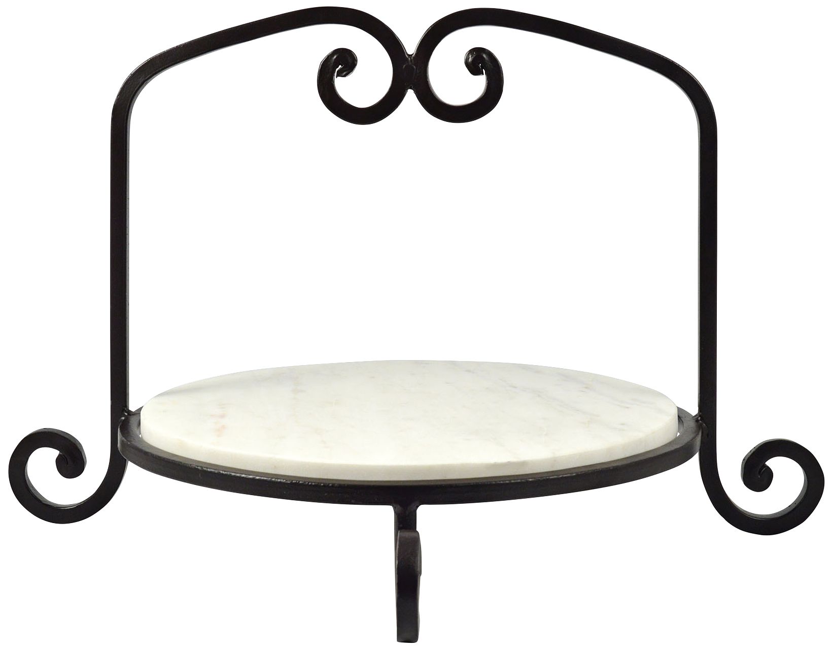 Classique 18 1/2" Wide Rustic Round Marble Server Tray