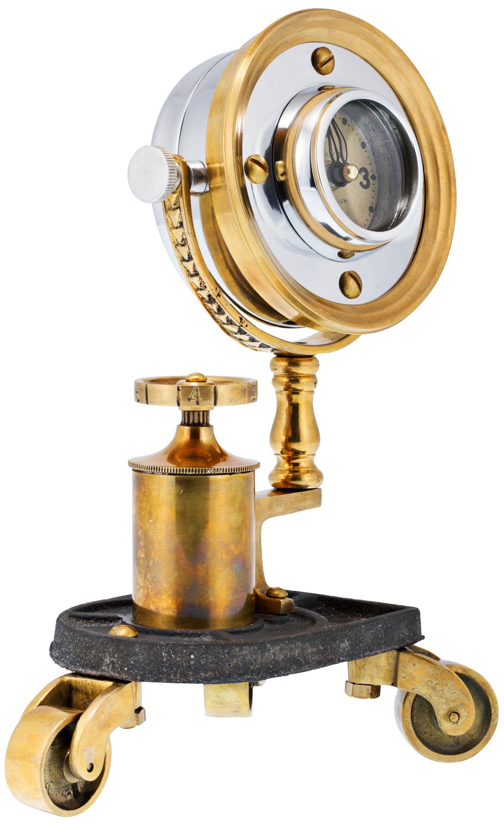 Gizmo 10" High Antique Brass Pivot Retro Table Clock