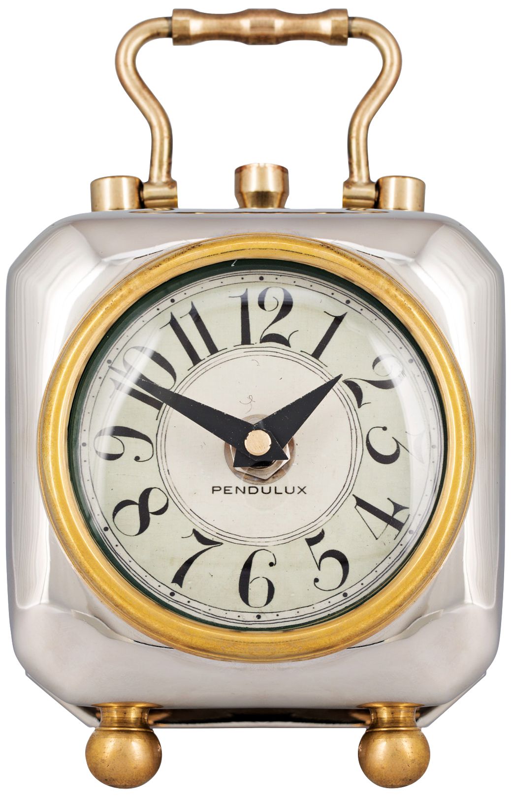 Tyler 6" High Nickel-Plate 1910 Luxury Hotel Table Clock