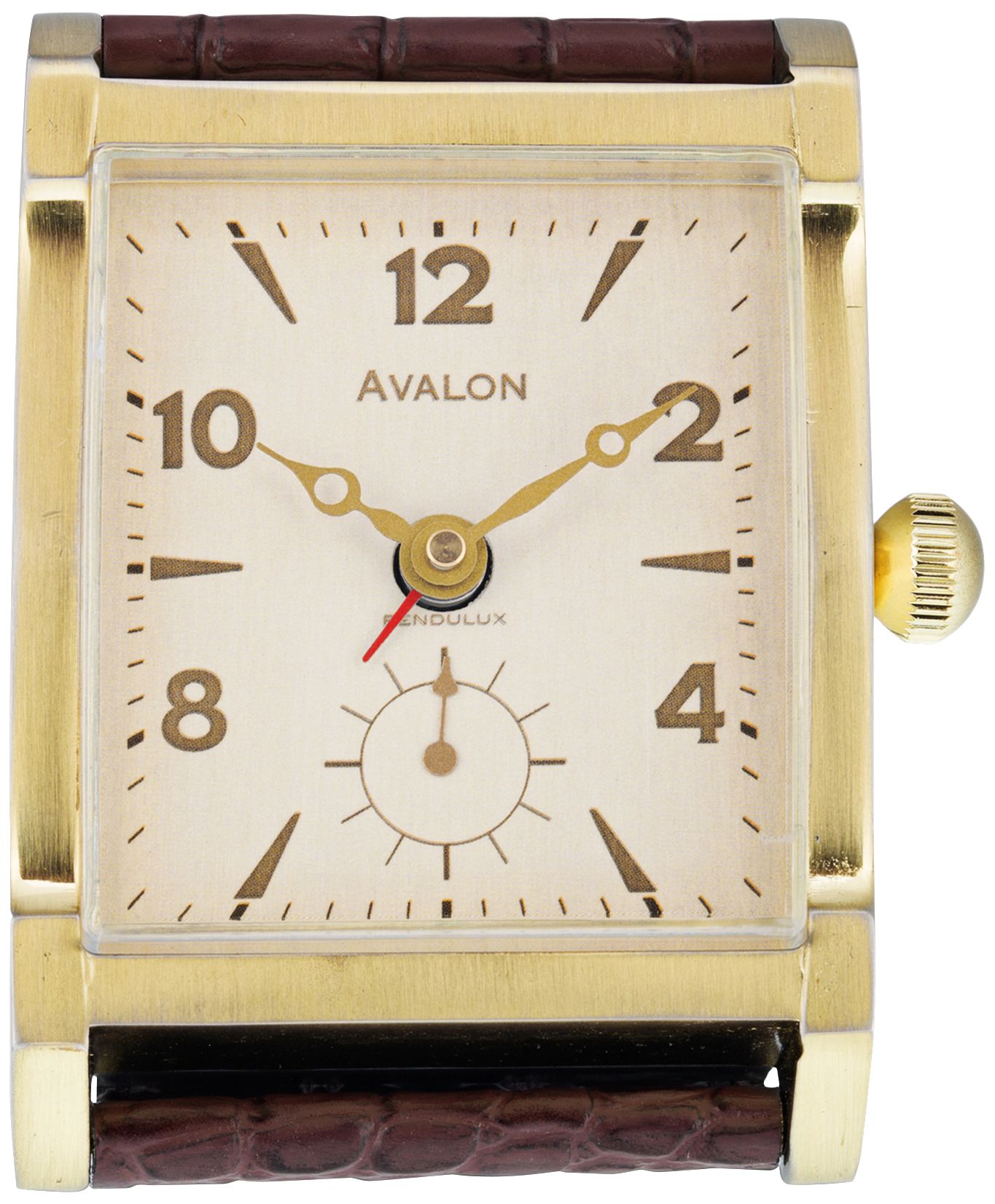 Avalon 4" High Antique Brass Tank-Watch Retro Alarm Clock