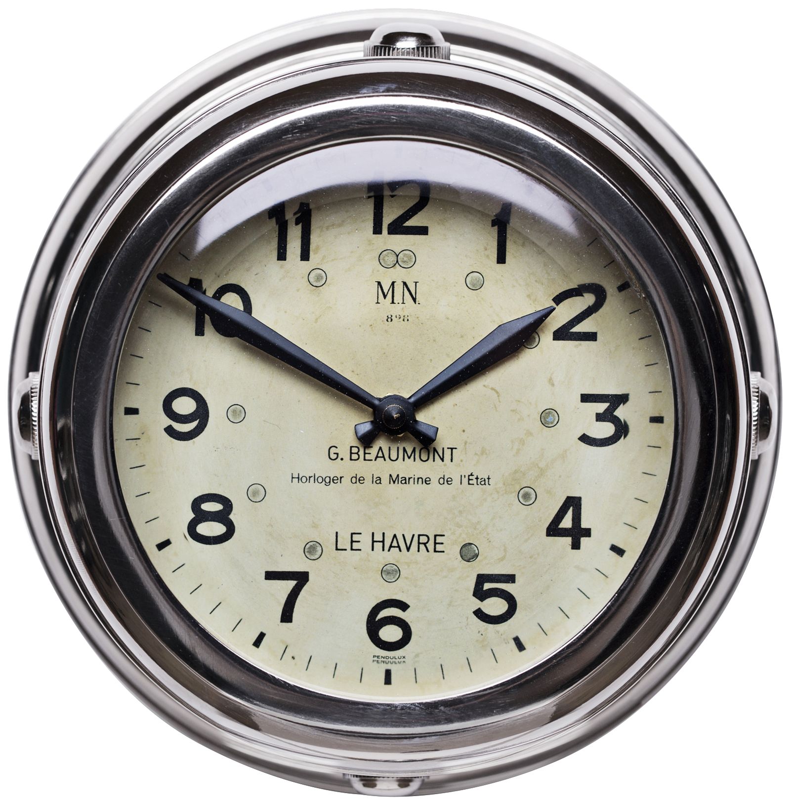 Deckhand 8 12&quot W Nickel French Navy Replica Wall Clock