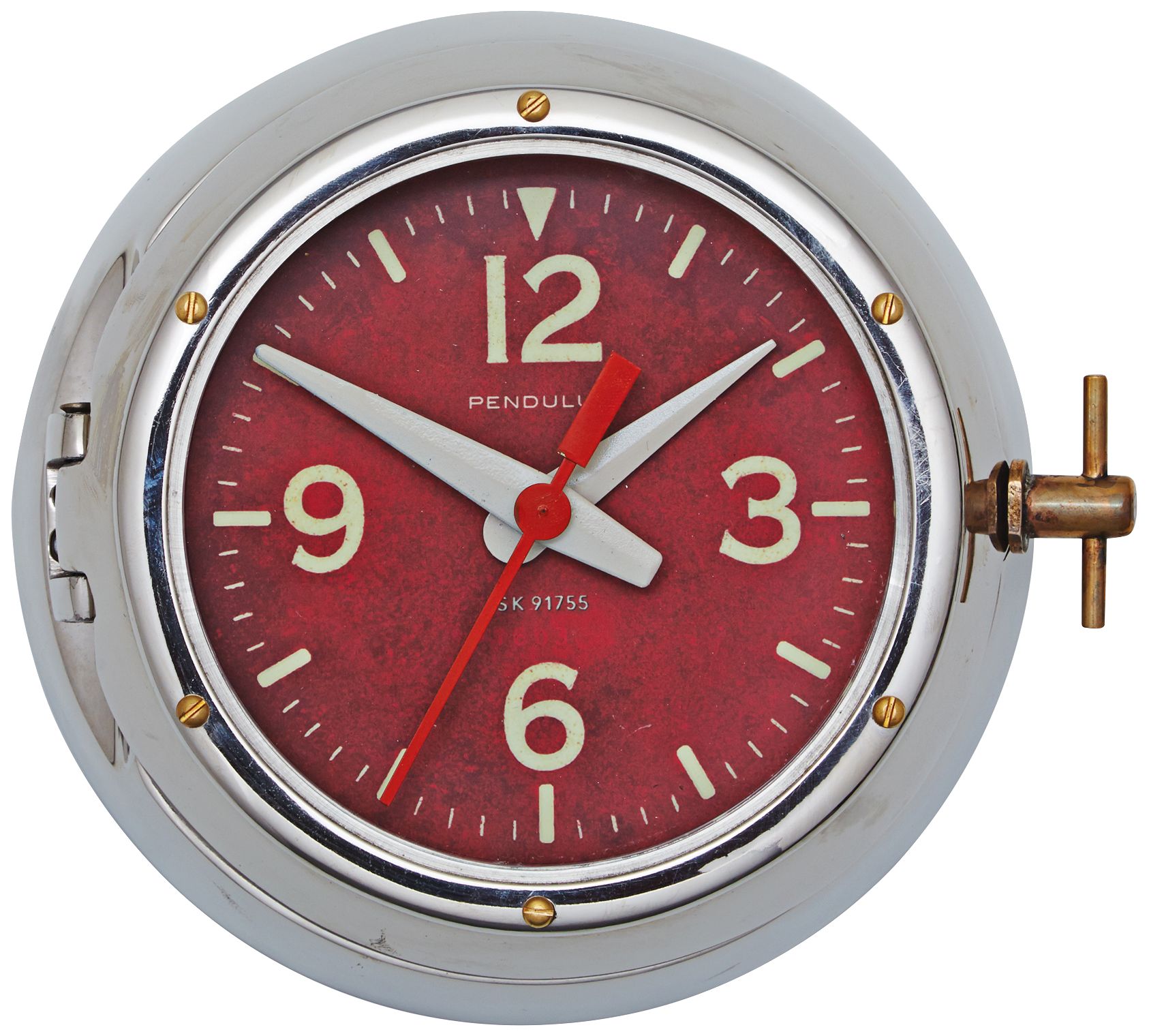 Deep Sea 9" Wide Aluminum Cold War Submarine Wall Clock 11V70 Lamps Plus
