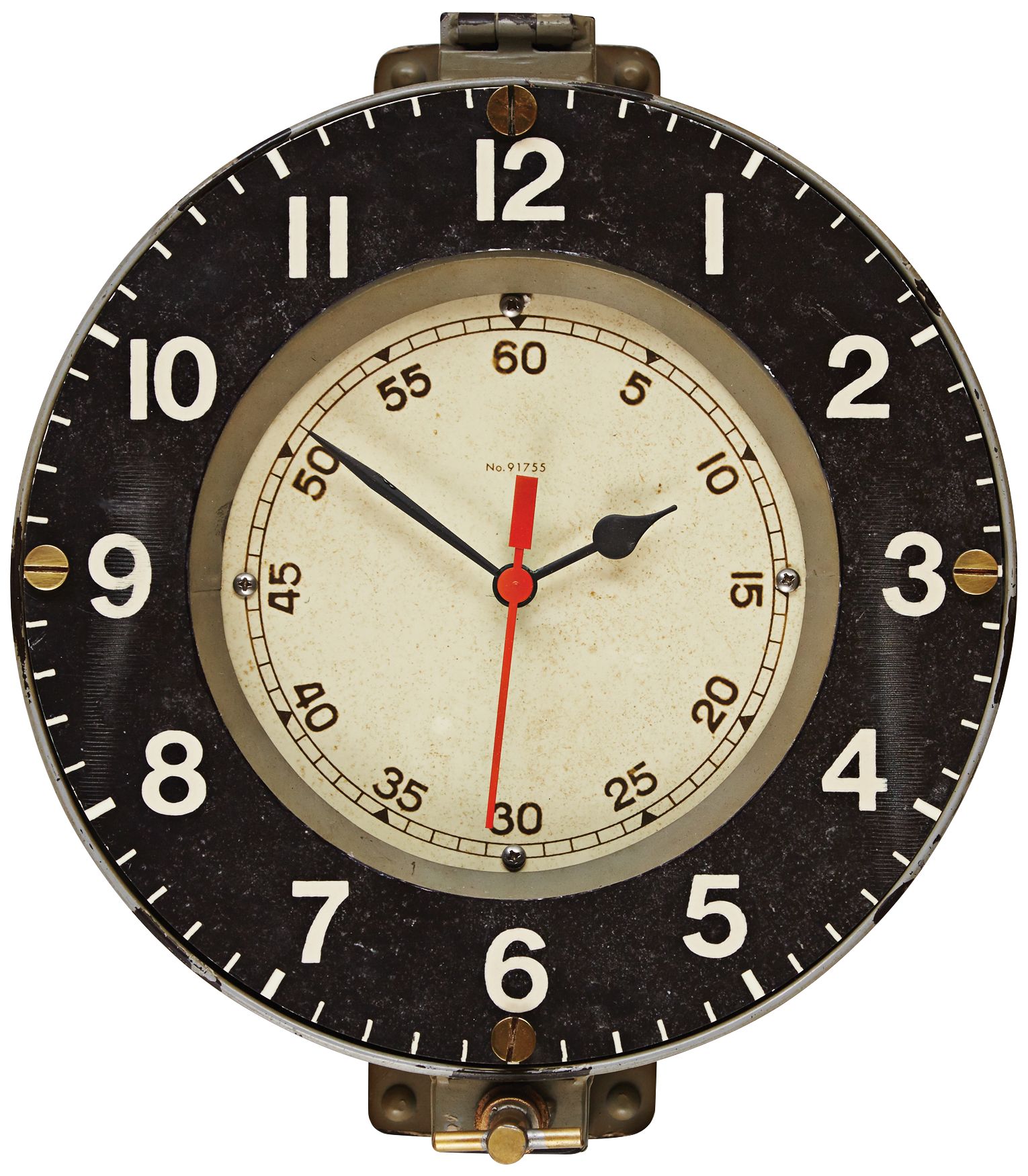 Marine 14 1/2" Wide Gray French Navy Replica Wall Clock